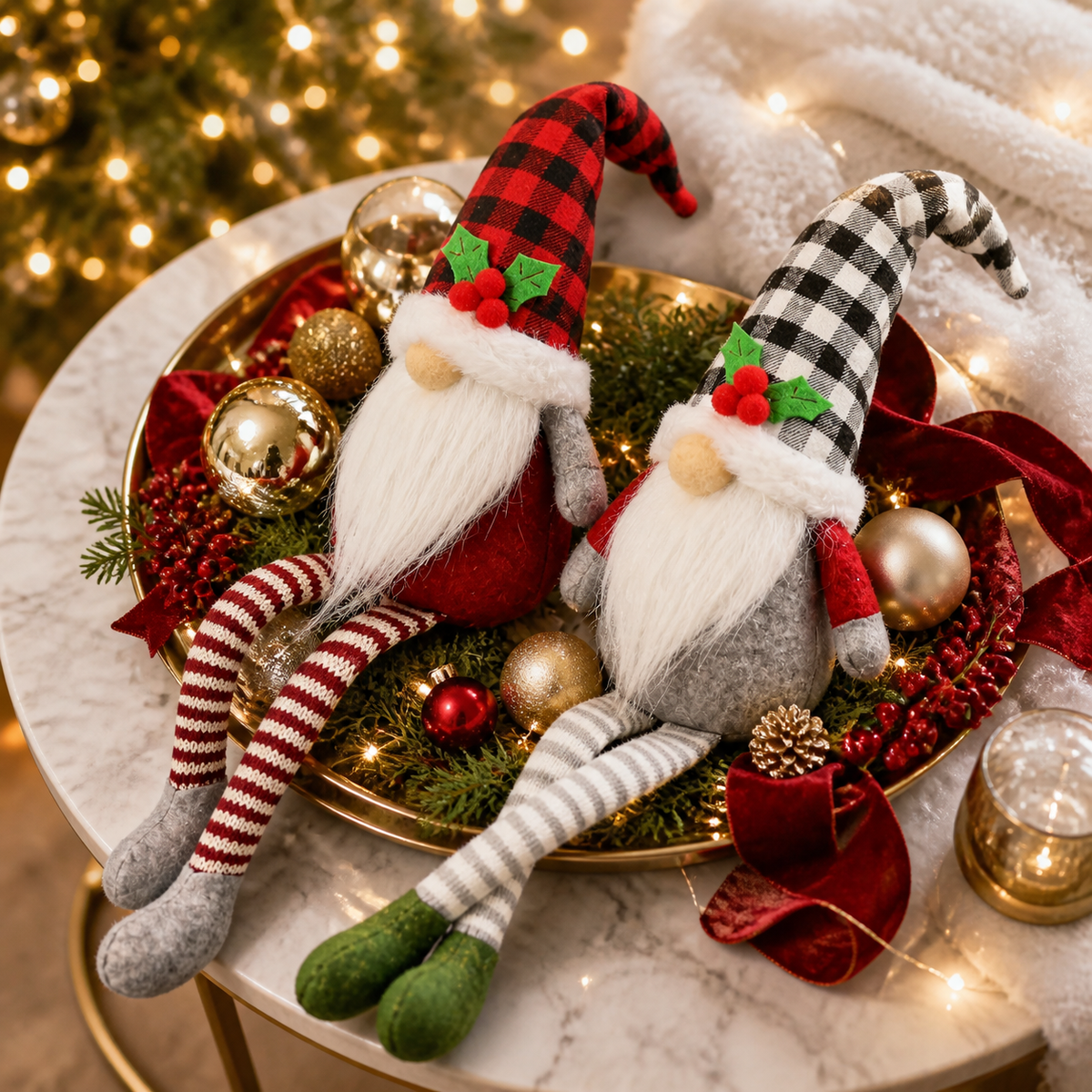 Veltravia® Plaid Holiday Gnomes