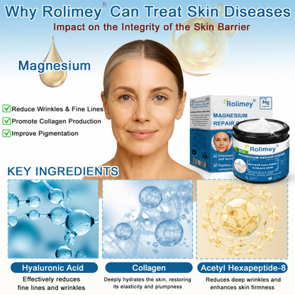 ✅Official Store: Rolimey® Magnesium Skin Repair Cream (Smooths Wrinkles, Improves Skin Firmness, Tightens Skin)