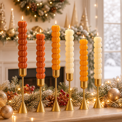 Veltravia® Pumpkin Taper Candles