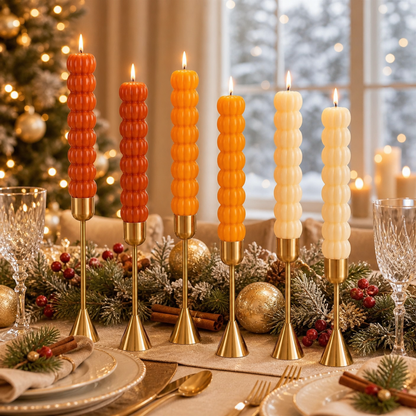 Veltravia® Pumpkin Taper Candles