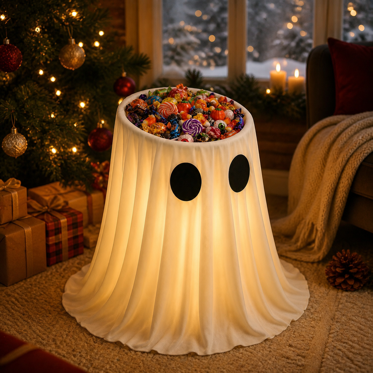 Veltravia® Lighted Ghost Candy Bowl