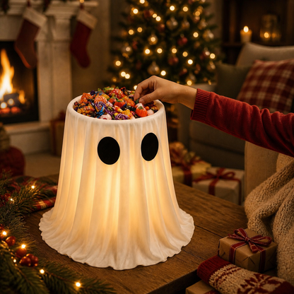 Veltravia® Lighted Ghost Candy Bowl