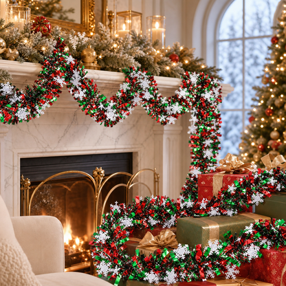 Veltravia® Snowflake Tinsel Garland