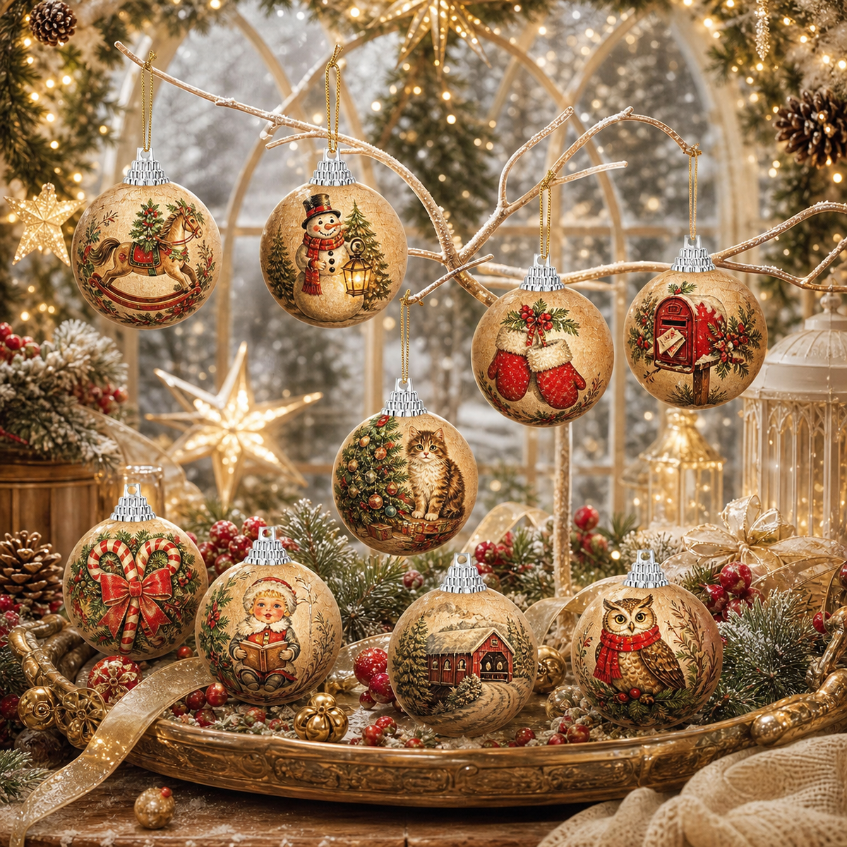Veltravia® Vintage Christmas Ornaments